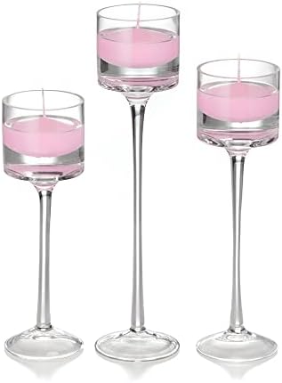 yummi Set of 18 Floating Candles and Monet Stem Holders - Blush