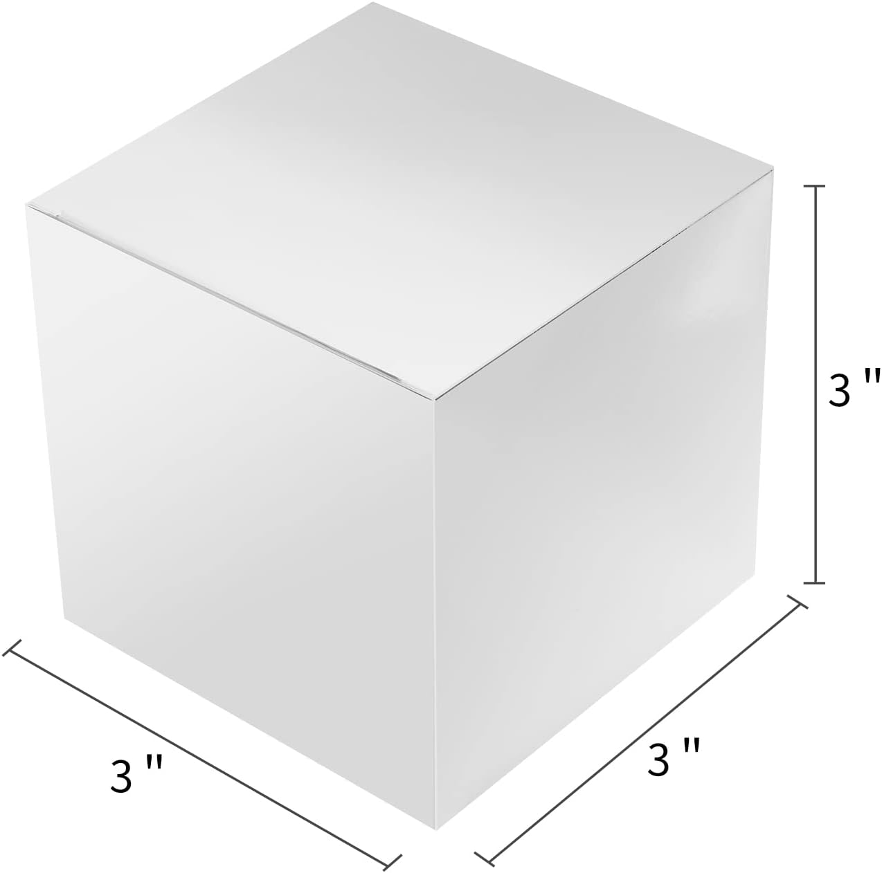 100 Pack Small Gift Boxes, 3x3x3 Inches Favor Boxes Silver Paper Gift Boxes with Lids for Presents, Crafting, Cupcake Boxes, Gifts, Candy Boxes for Wedding Party Bridal Shower Baby Shower Favors