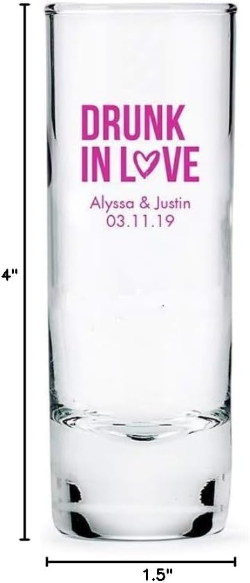 WEDDINGSTAR Personalized 2.5oz Tall Shot Glass Customizable Full Color Print - 96 pack