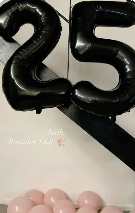 Black Number 7 Birthday Balloon 40 Inch, 7 17 27 70 77 Party Celebration Decorations Supplies, Mylar Foil Numbers Balloons for Seven Wedding Anniversary