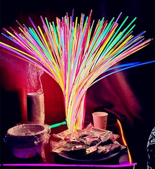 Glow Fever Glow Sticks Bulk 100ct 22'' Glow Necklaces with Connectors, Neon Light Sticks for Party Festivals Raves Concert Birthday Wedding, Peach