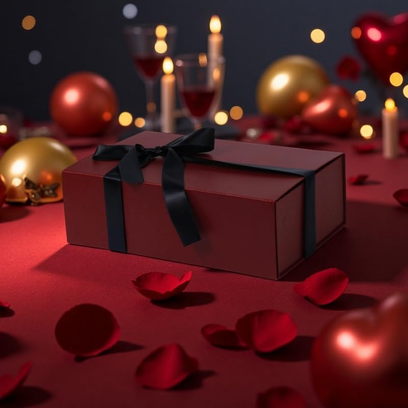 Large Burgundy Gift Box,13.75"x9"x4.5", Gift Boxes with Magnetic Lids for Presents Closure Gift Packing for Birthday,Christmas, Halloween,Wedding,Bridal Gifts,Mother's Day Gift Packging