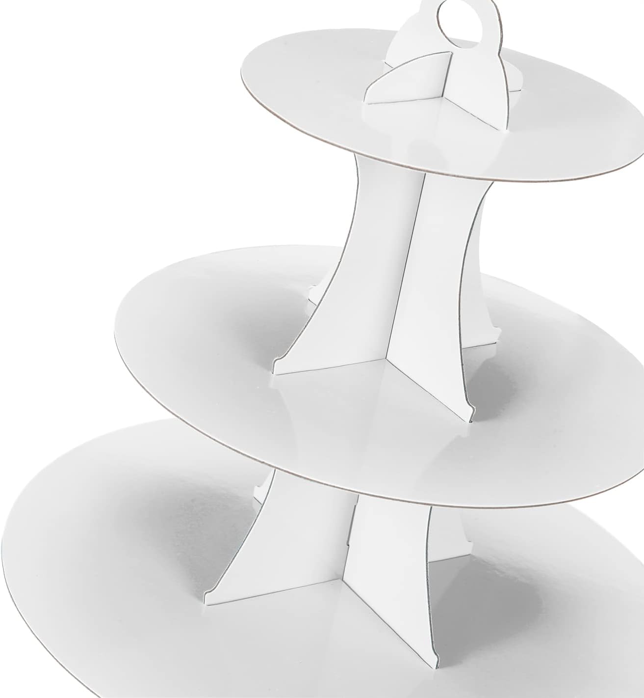 3-Tier Cupcake Stand, Cake Stand holder, Tiered DIY Cupcake Stand Tower for Dessert Table Displays, Birthday Theme Party Favors Decoration, Floral Tea Party, 12" W x 12.8" H, White