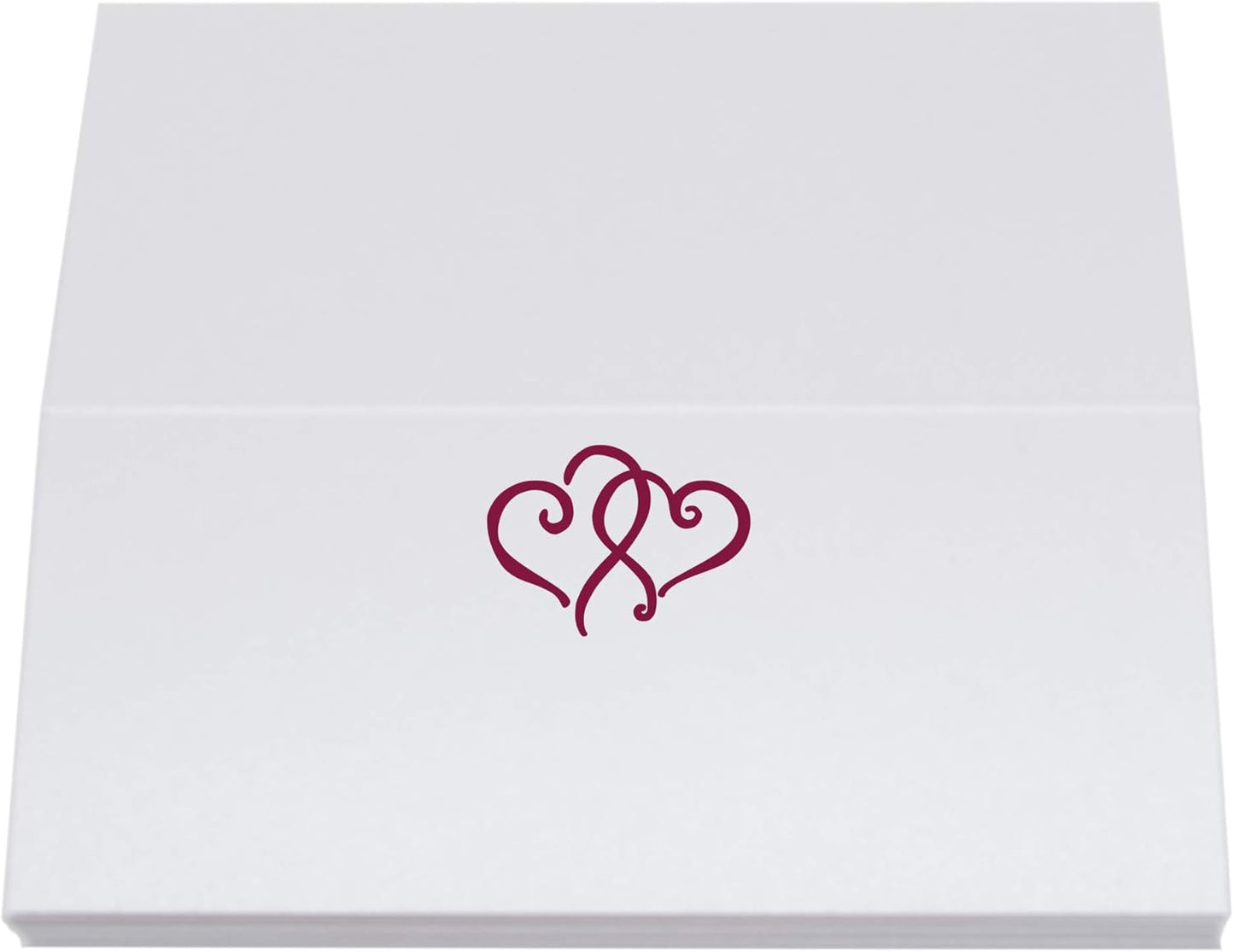 Linked Hearts Place Cards, Burgundy (Choose Color), Set of 60, Pre-cut and Scored - Wedding, Party, Dinner, and Special Events - Made in the USA