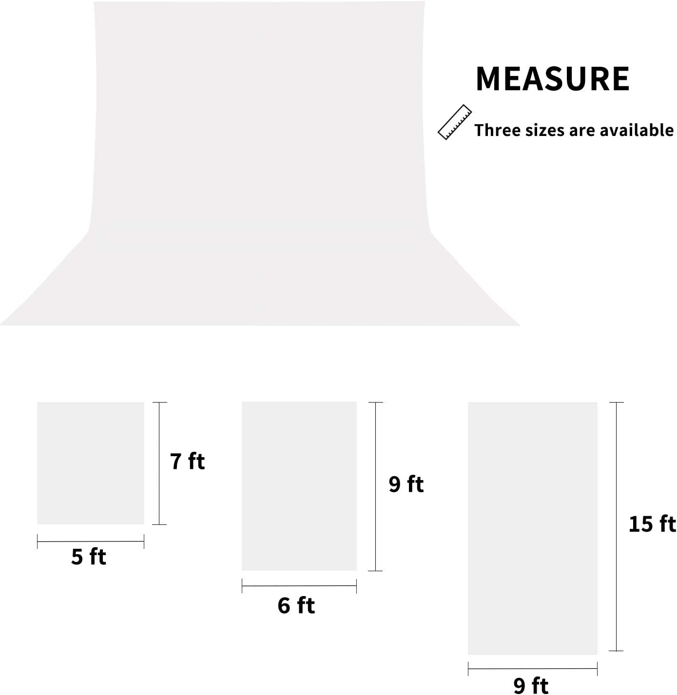 ISSUNTEX 5X7 ft Background Muslin Backdrop, Photo Studio, Collapsible High Density Screen for Video Photography and Television-Black/White