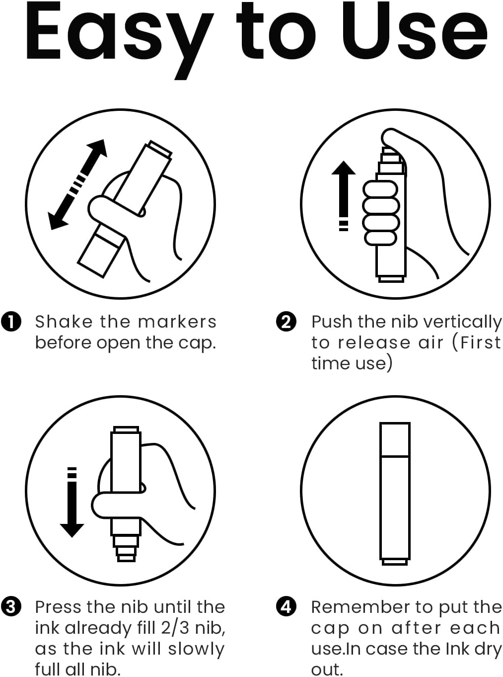 Thick White Jumbo Poster Markers: 3 Pcs 15mm Wide Tip Large Acrylic Paint Pens Big Permanent Markers Calligraphy Marker for Rock Painting, Sign, Canvas, Glass, Wood, Ceramic