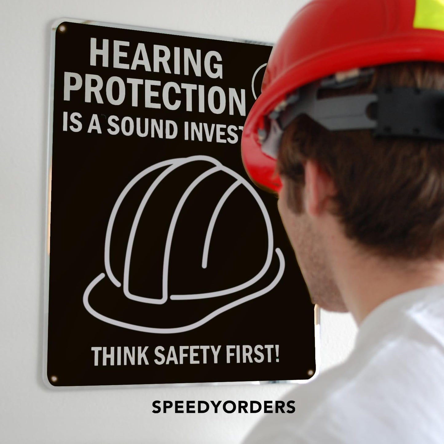 Custom Metal Signs, Personalized Aluminum, Business Safety Signs, Waterproof Outdoor, White Aluminum (10x7 In, Black Background)