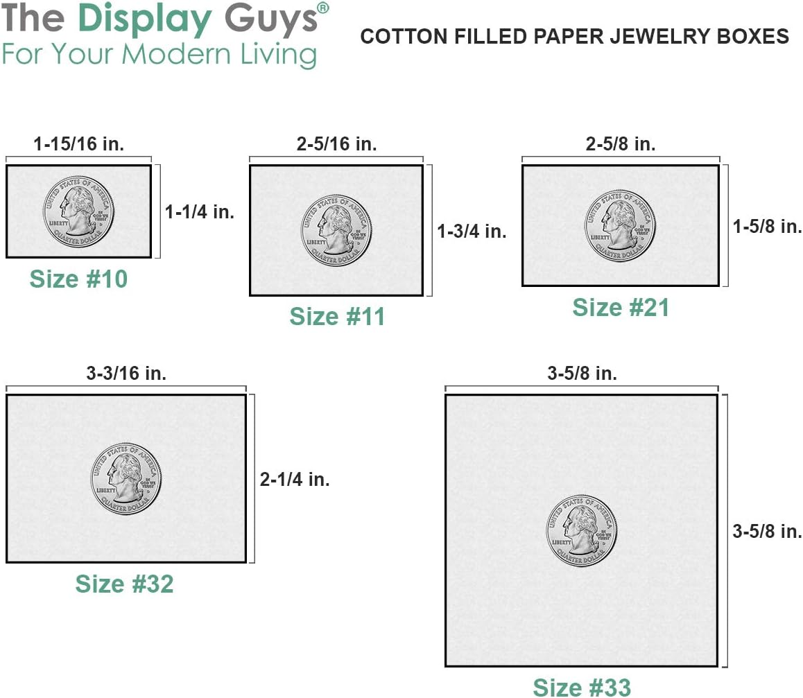 TheDisplayGuys - 25-Pack #53 Kraft Paper Cardboard Gift Boxes/Jewelry Cases w. Cotton Padding & Lid - Pearl Grey - (5.4" x 3.9" x 1.0")