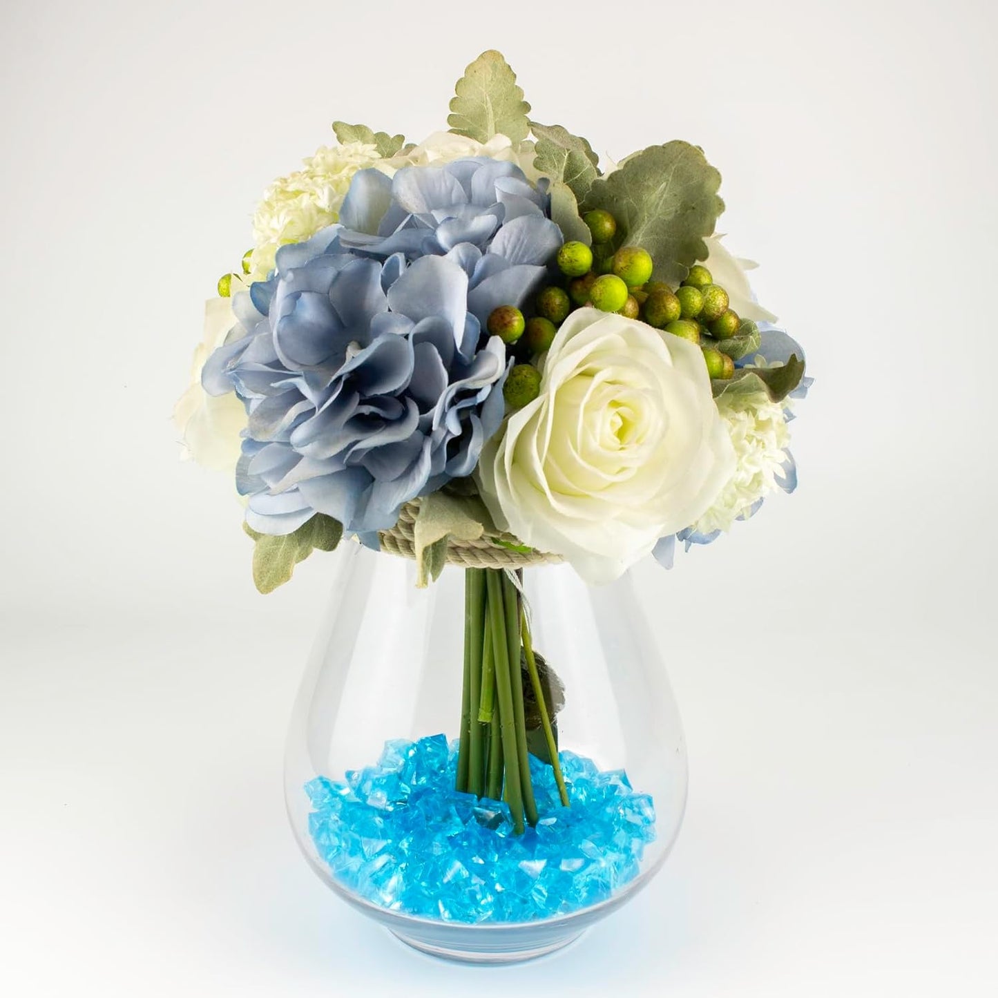 250 PCS Blue Fake Ice,0.62x0.86 Inch,1.1 lbs Acrylic Crystal Gemstones for Decoration, Photography, Vase Filling, and Parties,Non-Toxic and Reusable