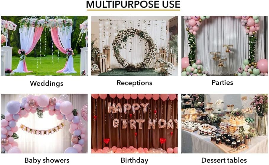 AK TRADING CO. 10 feet x 8 feet IFR Polyester Backdrop Drapes Curtains Panels with Rod Pockets - Wedding Ceremony Party Home Window Decorations - Dusty Rose