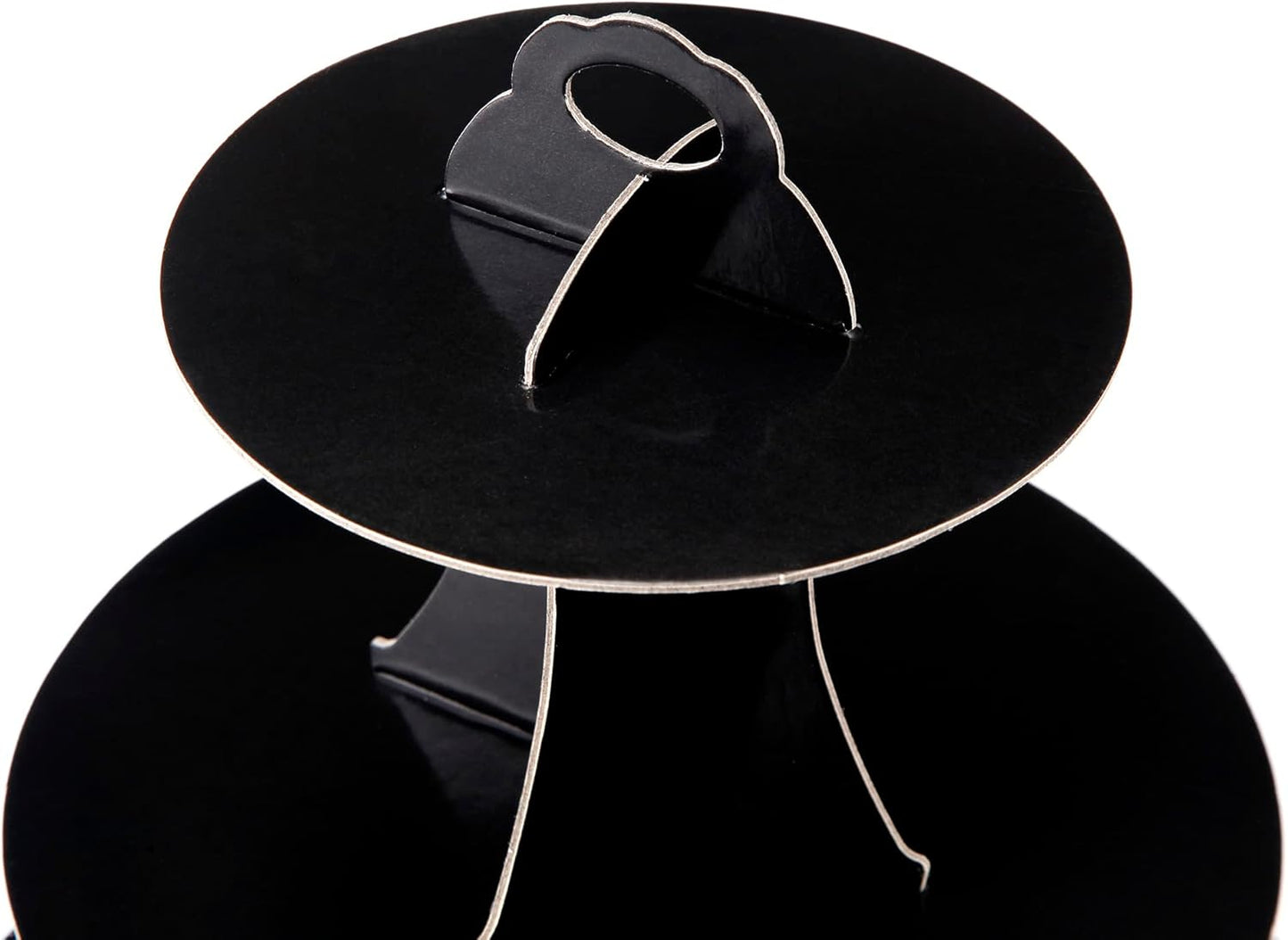 3-Tier Cupcake Stand, Cake Stand holder, Tiered DIY Cupcake Stand Tower for Dessert Table Displays, Birthday Theme Party Favors Decoration, Floral Tea Party, 12" W x 12.8" H, Black