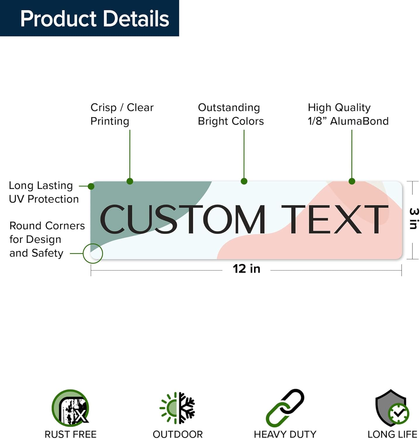 Custom Sign, Christmas Gift Custom Street Sign, 11 Font Colors, 13 Font Styles, 4 Hole Options, 22 Sizes, 3x12 Inches, Rust Free DiBound, Fade Resistant, Made in USA by My Sign Center (Minimalist)
