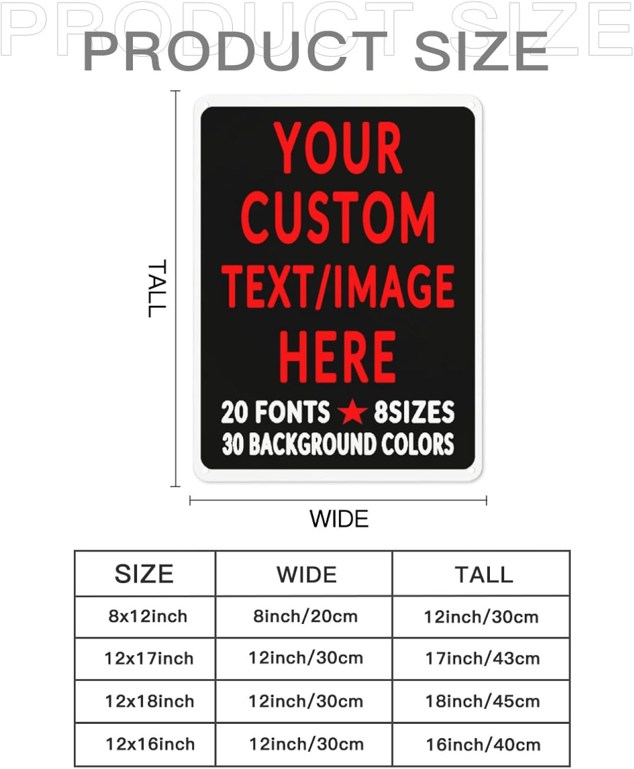 Custom Sign Personalized Custom Metal Sign, Customize For Office, Business, Workplace, Office, Home, Delivery Signs 8x12