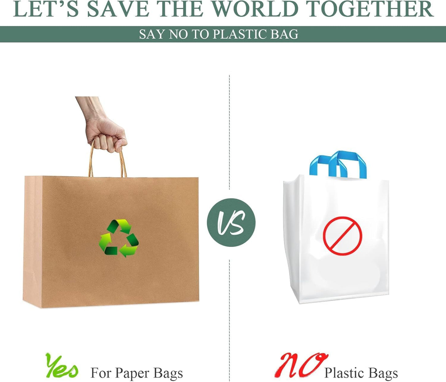 GSSUSA 16x6x12 Inches Large Paper Bags with Handles, 6000 Pack Brown Paper Gift Bag, Recyclable Kraft Paper Shopping Bags for Small Business, Party Favor, Craft Bag for Boutique