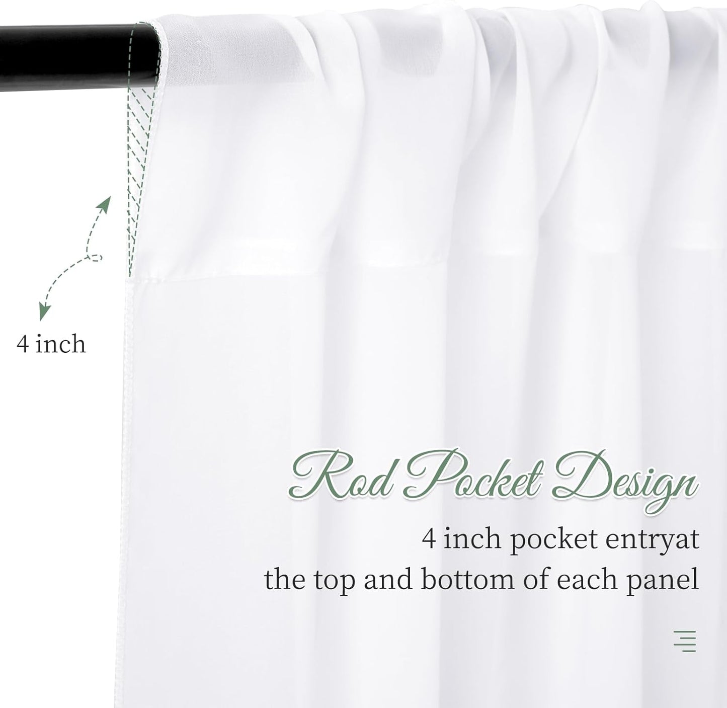 4 Panels White Wedding Ceiling Drapes 5ftx40ft Ceiling Drapes Chiffon Fabric Arch Draping Sheer Curtains Soft Drapery Draping Wedding Ceiling Decorations for Party Ceremony Stage Swag