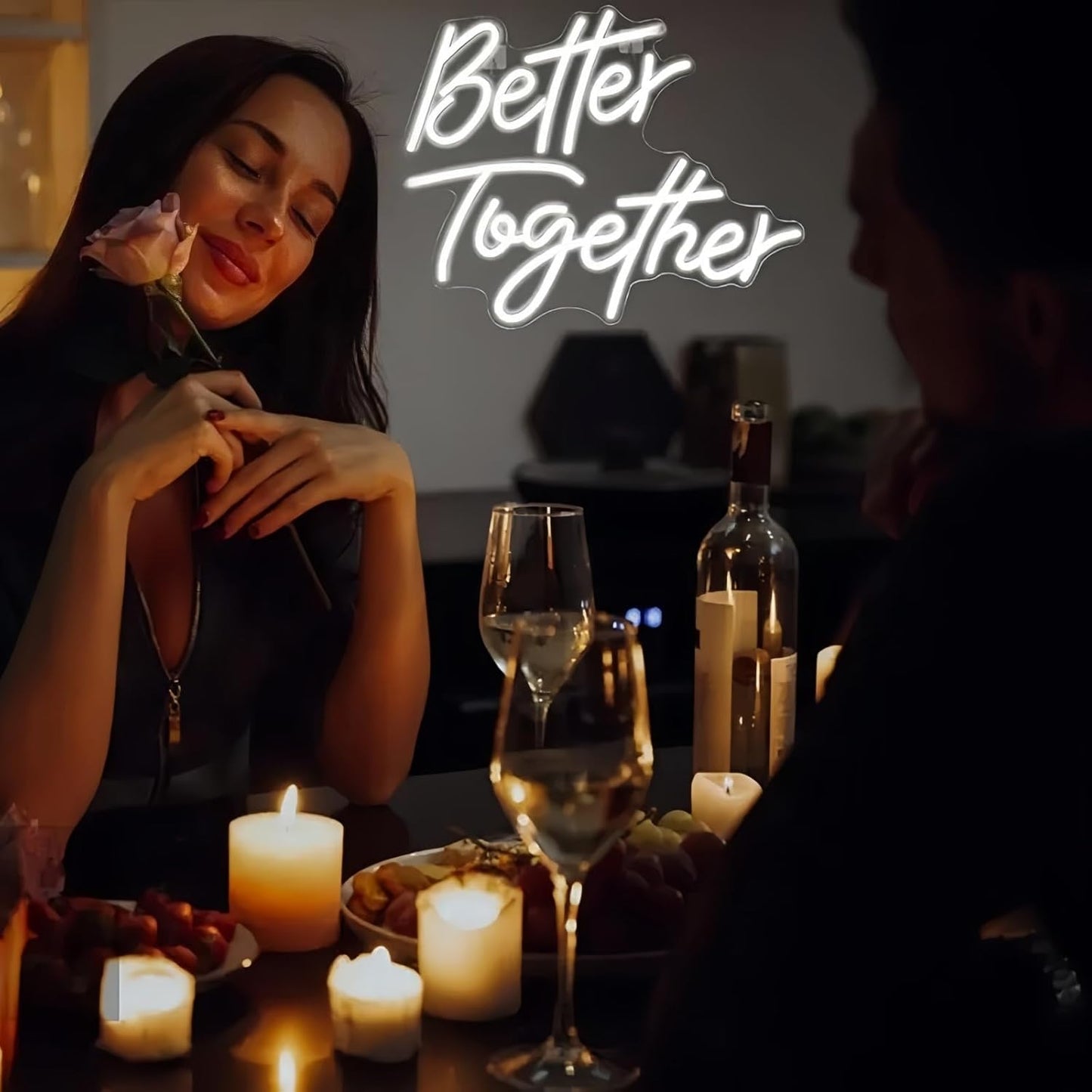 Ulalaza LED Neon Sign Night Light for Wall Party Décor Bedroom Room Bar Wedding Home Birthday Art Decoration Christmas with USB Chain Light modulator 5v (lets party blue)