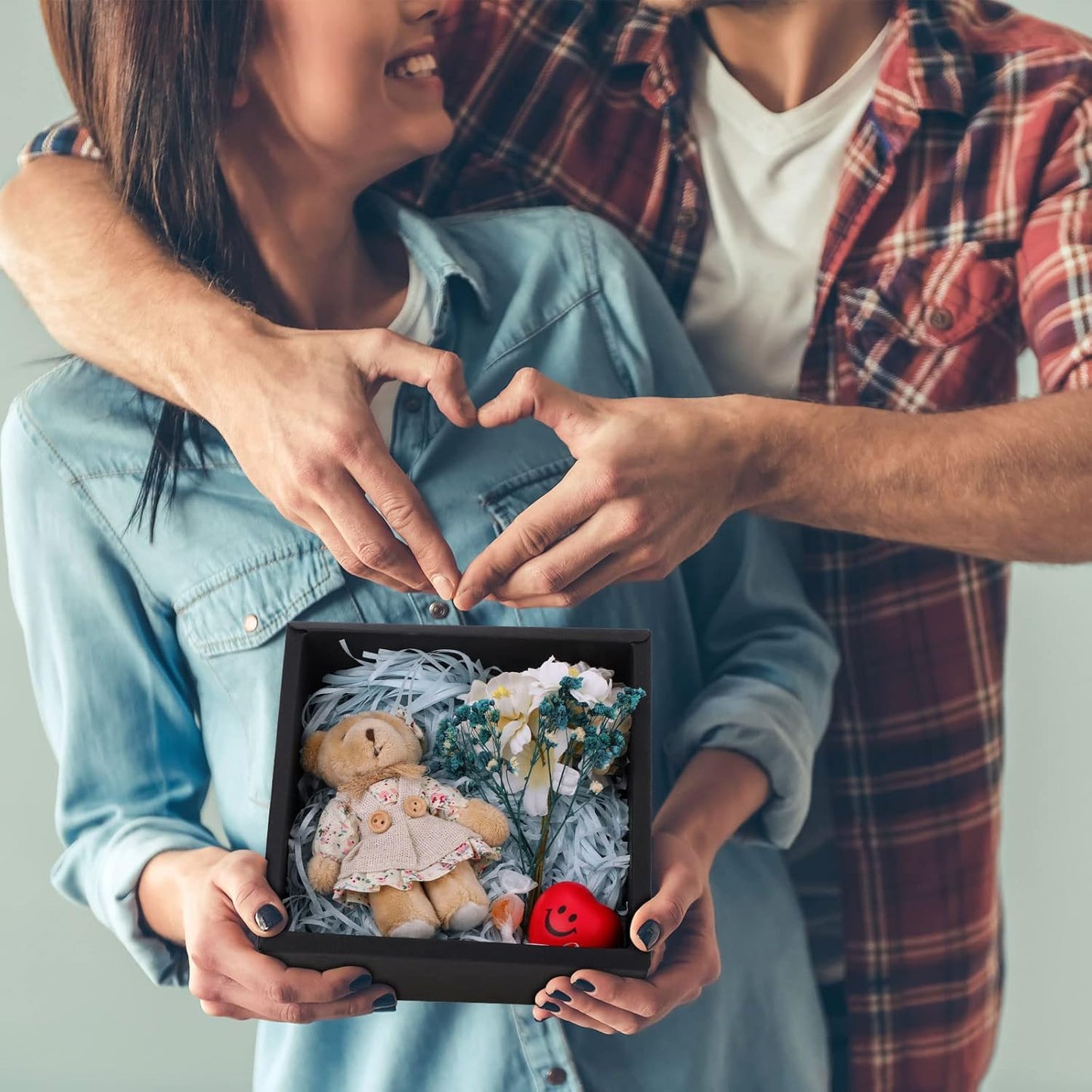 Roowest 50 Sets Kraft Soap Boxes Rectangle Packaging Box with Window Homemade Gift Box with Blank Tags and Jute String for Jewelry Candy Wrapping Party Favor(6.5 x 6.5 x 2 Inch,Black)