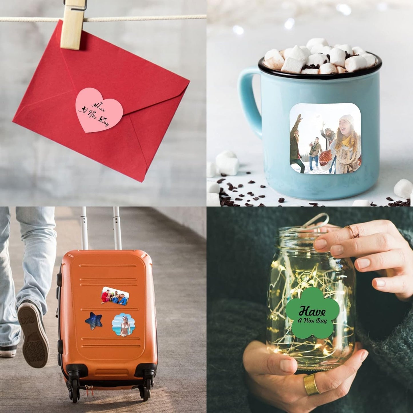 150 Pack Custom Stickers Personalized Stickers Labels for Business Logo Customized Vinyl Stickers for Wedding Favors Birthday Baby Bridal Shower Make Your Own Stickers 1 Inch-10 Inch