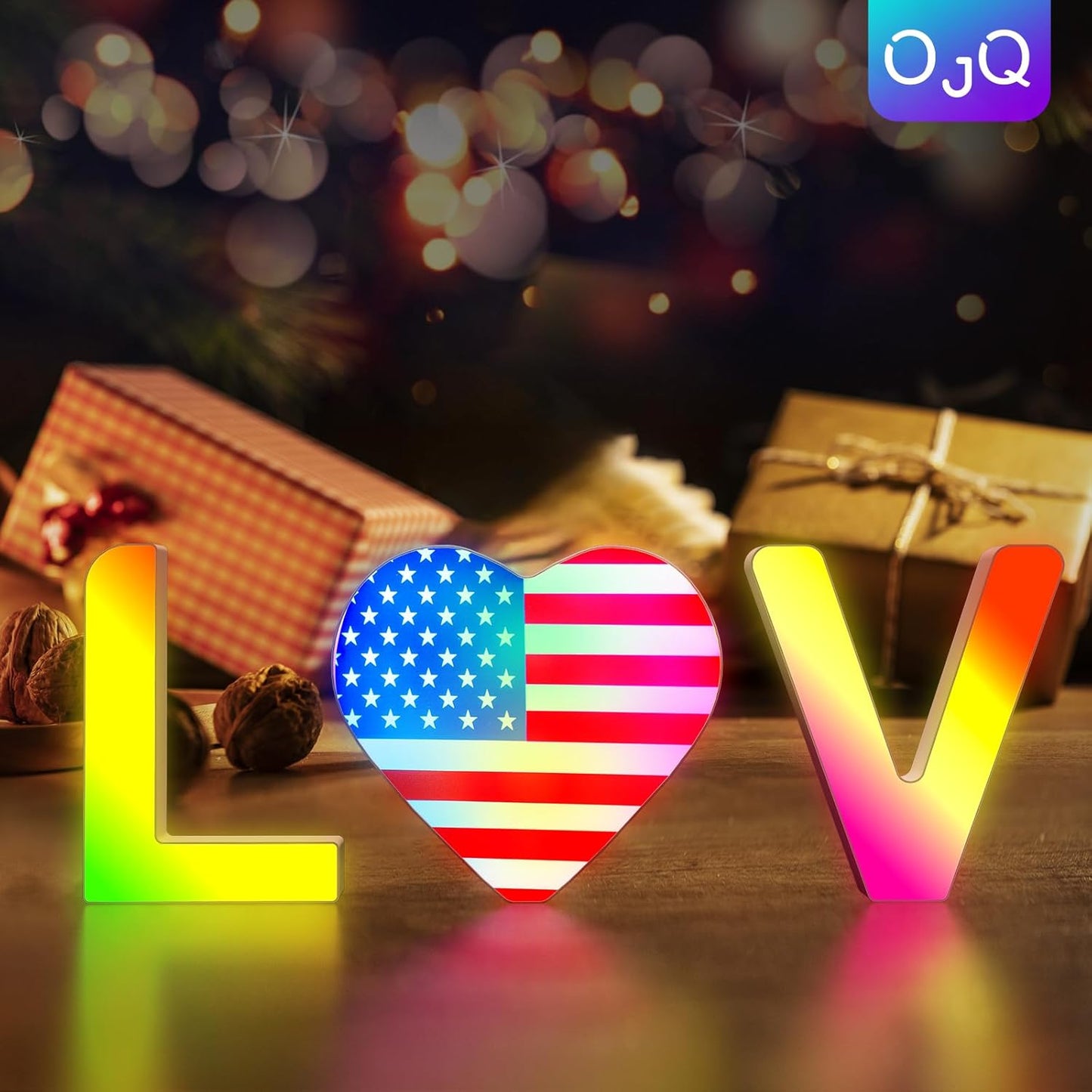 OJQ Light Up Letters LED Letter - Bedroom Lighted Colorful Alphabet Letter Music Sync Color Change - Christmas Birthday Gifts for Girl - Teen Girls Room Decor Gifts Party Home Wall Bedroom Decor