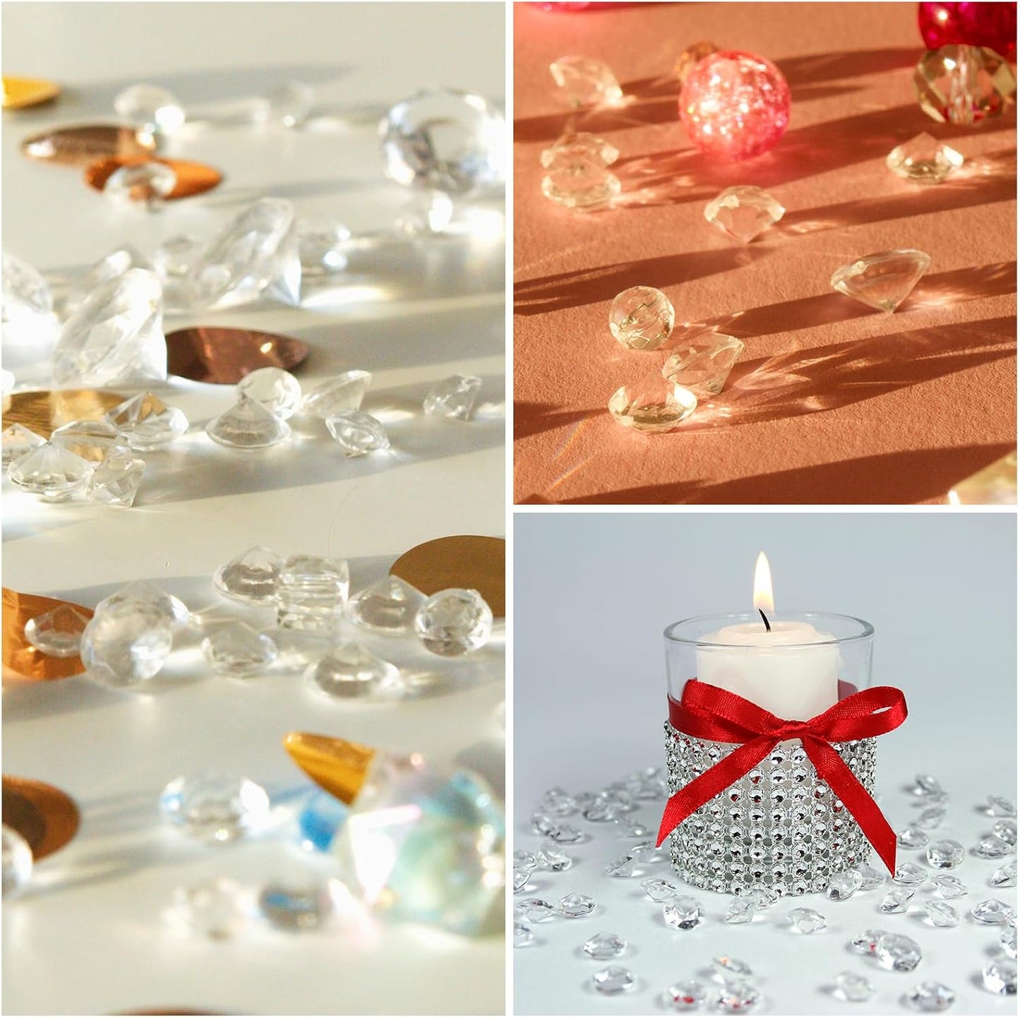 PATIKIL 10000 Pcs Wedding Table Scatter Confetti Crystals 4.5mm Acrylic Diamonds Vase Fillers Gems for Table Centerpiece Decorations Party Vase Beads, Rose Red