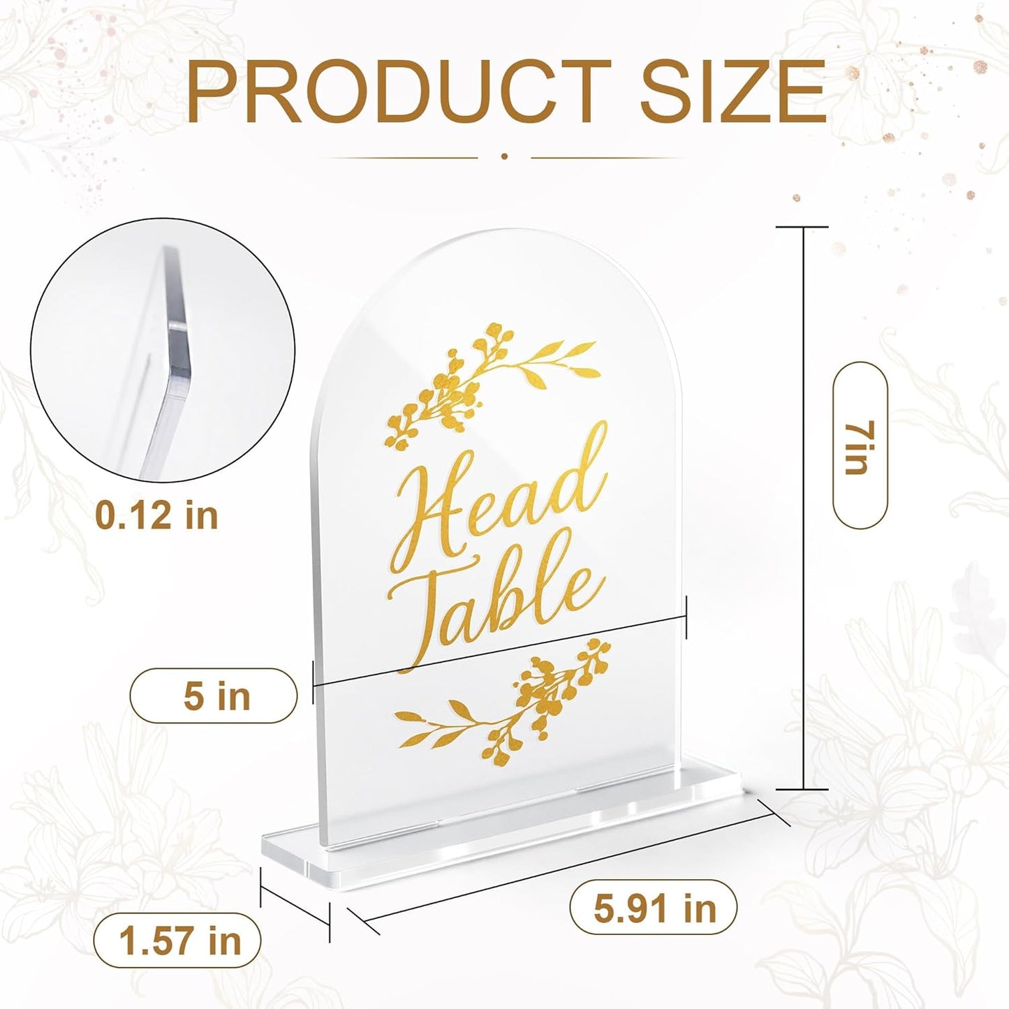 Wedding Table Numbers 1-25 Clear Acrylic Seating Number Signs for Weddings Reception Anniversary Party Decor Seat Number for Tables with Elegant Gold Lettering