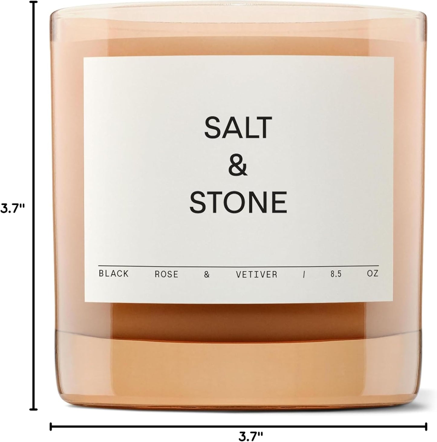 SALT & STONE Scented Candle for Women & Men | Hand-Poured, Aromatic & Fragrant | Coconut & Soy Blend Wax | 100% Cotton Wick | Long-Lasting 50 Hour Burn Time (8.5 oz) (Black Rose & Vetiver)