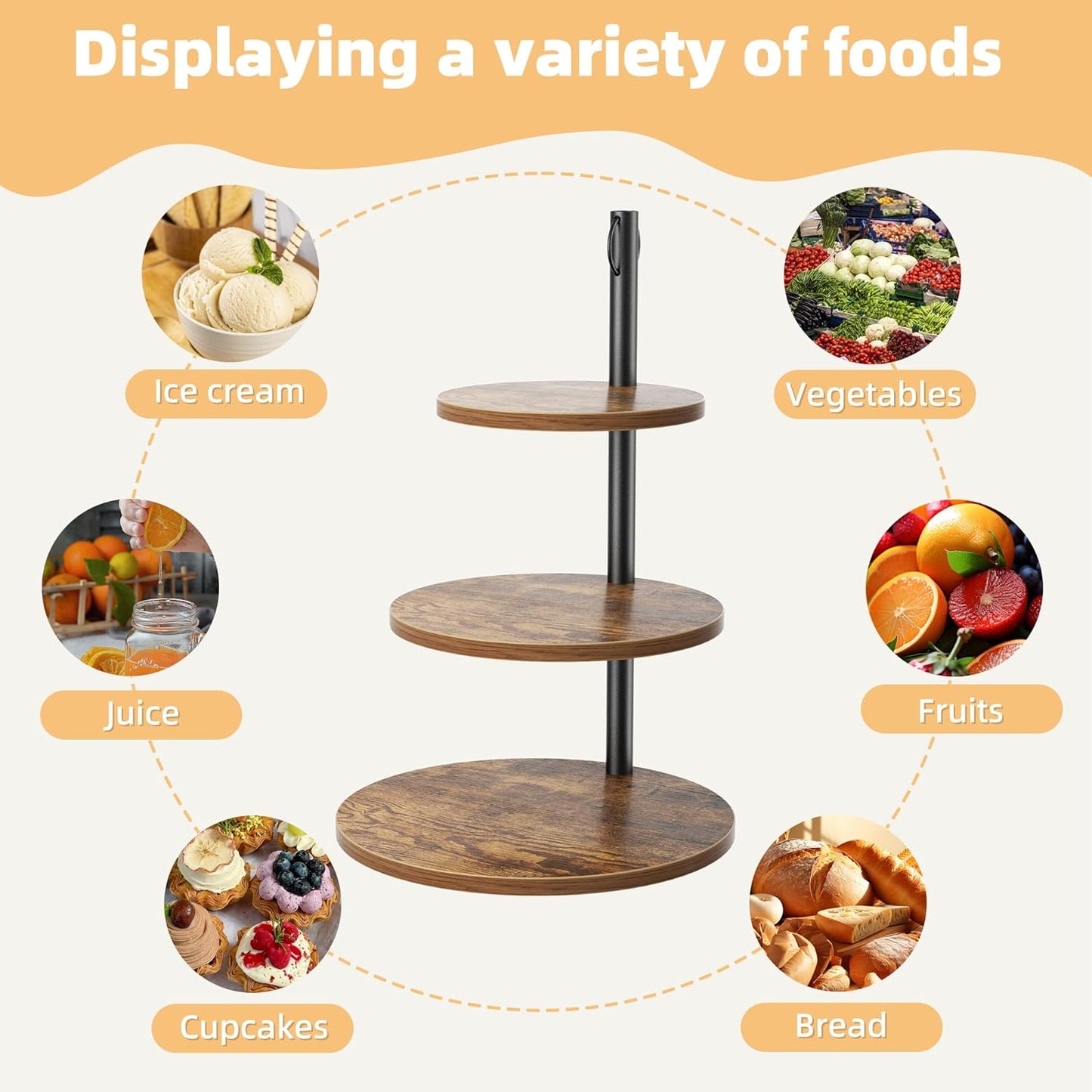 2 Packs Wooden Cupcake Stand, 3 Tier Large Cupcake Tower Stand 50 Cupcakes, Dessert Stand Cupcake Display Stand Cupcake Tower for Party, Wedding, Birthday, Farmhouse Decor