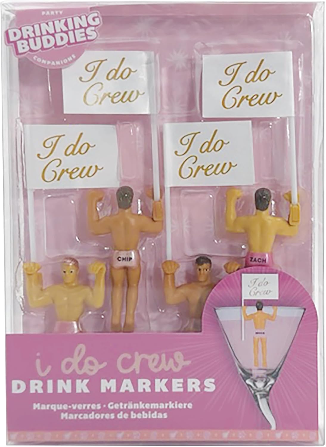 NPW Drinking Buddies Bride Squad, Bachelorette Drink Markers, Party Accessories, Girls Night, Hunky Wine Charmers