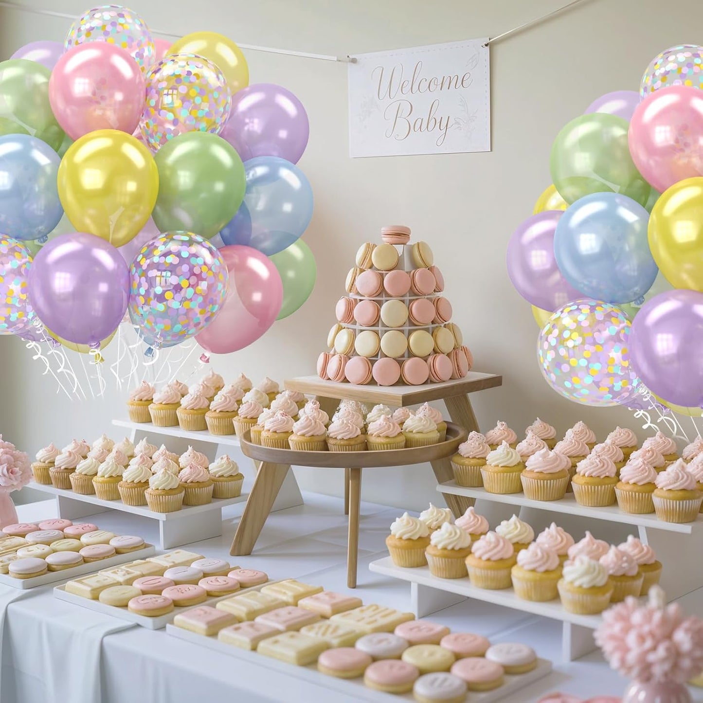 Pastel Pearl Balloons, 12 Inch Light Blue Purple Green Pink Yellow Latex Party Balloon for Birthday Graduation Anniversary Baby Shower Wedding Decorations