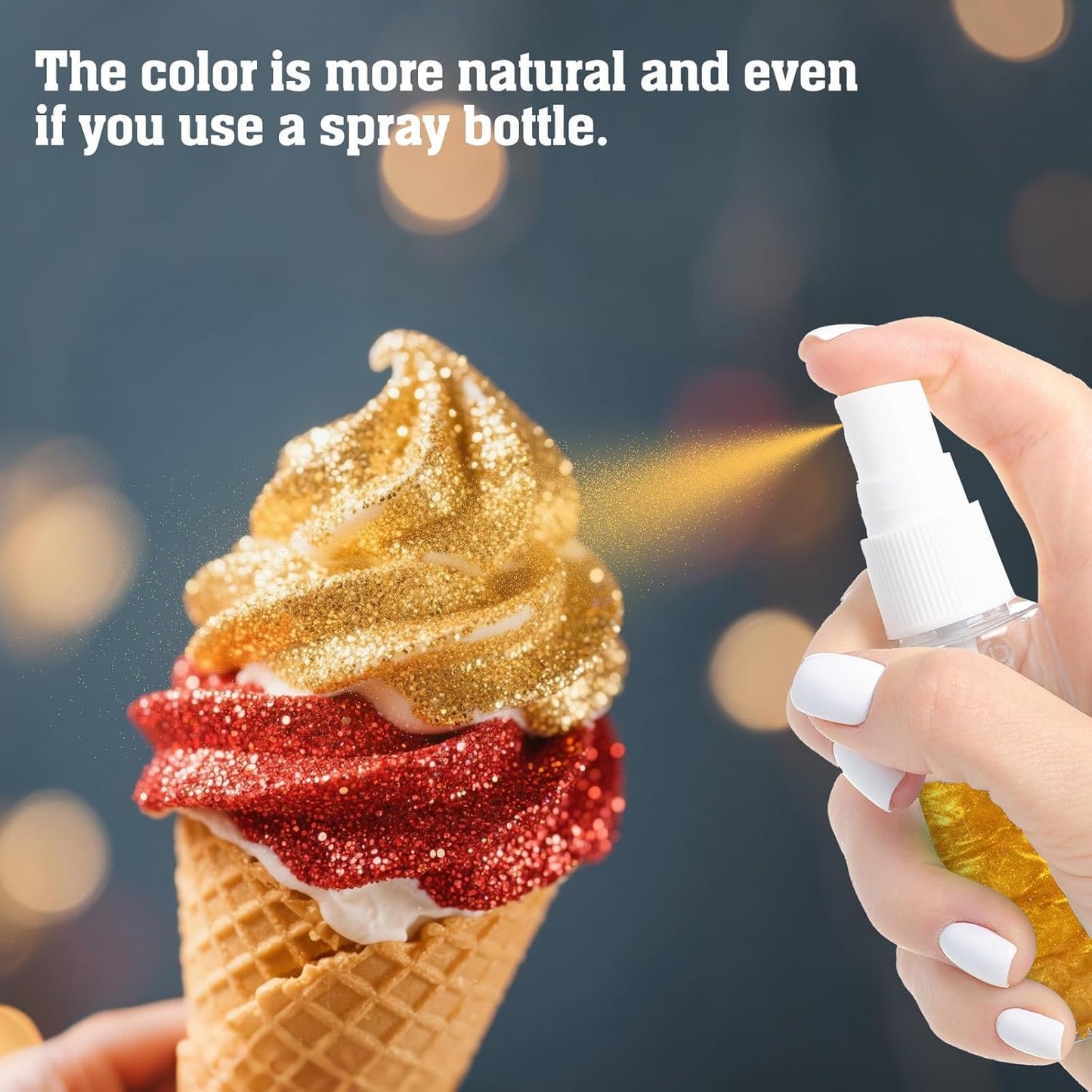 Twisweet Gold Edible Glitter for Drinks, Food Grade 10g Gold Sprinkles Cake Decorating Supplies, Edible Luster Dust for Cocktail Beverages, Food Coloring Shimmer Powder for Cupcakes Cookies Cake Decorations