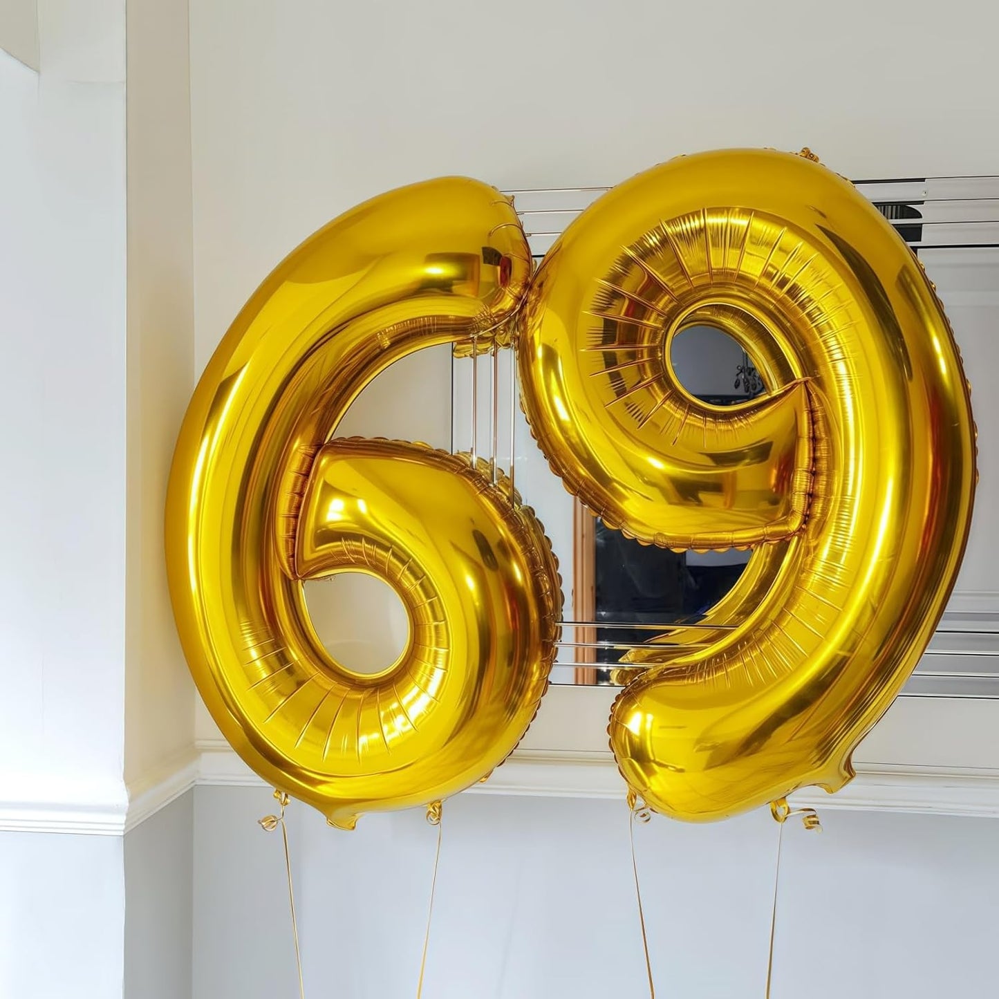 Gold 0 Balloon Number,40 Inch Number 0 Balloon Large Gold 0 Foil Mylar Helium Balloon for Birthday Party Decorations