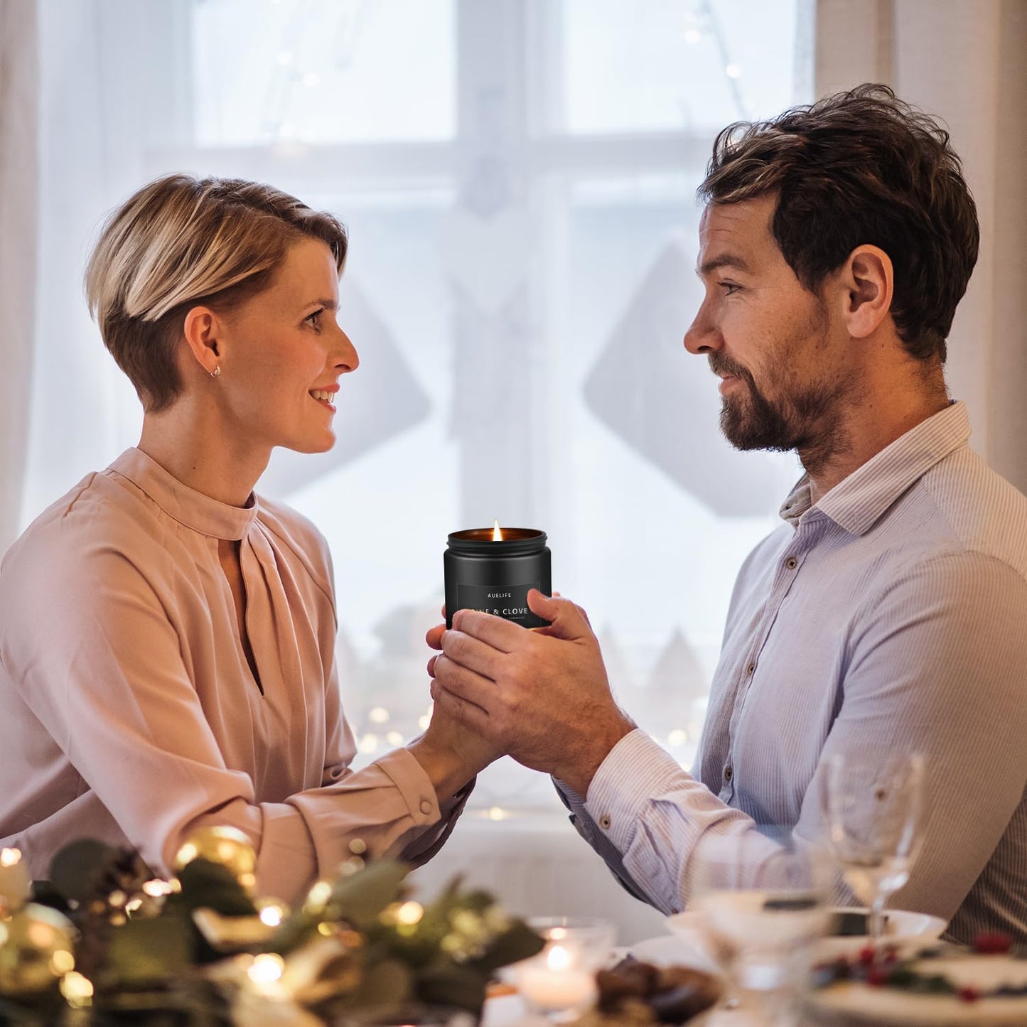 Scented Candles Set | Gifts for Men - 4Pack Masculine Candle, Soy Candles for Home Scented, Aromatherapy Gift for Dad Fathers Day, Home Fragrance of Whiskey Tobacco/Mahogany/Amber Patchouli/Leather