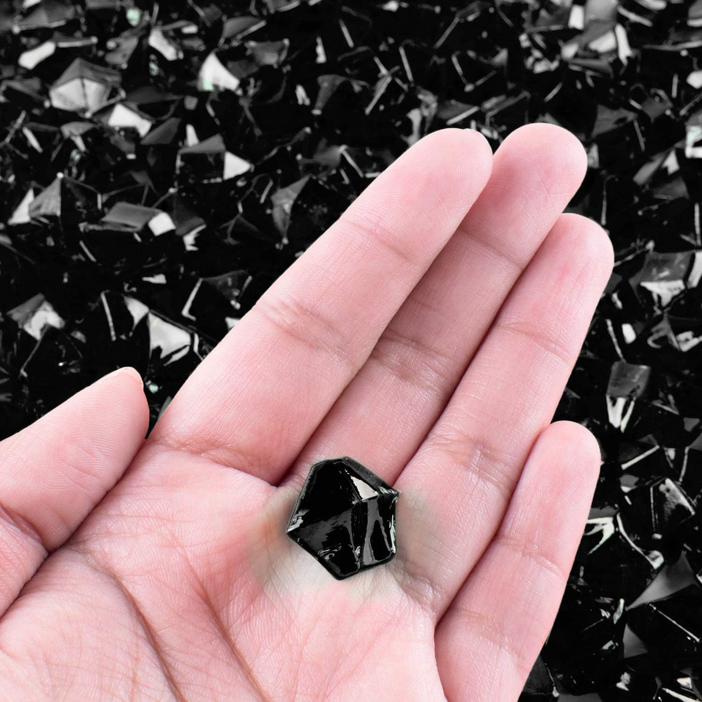 Super Z Outlet Acrylic Color Ice Rock Crystals Treasure Gems for Table Scatters, Vase Fillers, Event Decorations, Wedding, Birthday Decoration Favor (190 Pieces) (Black)