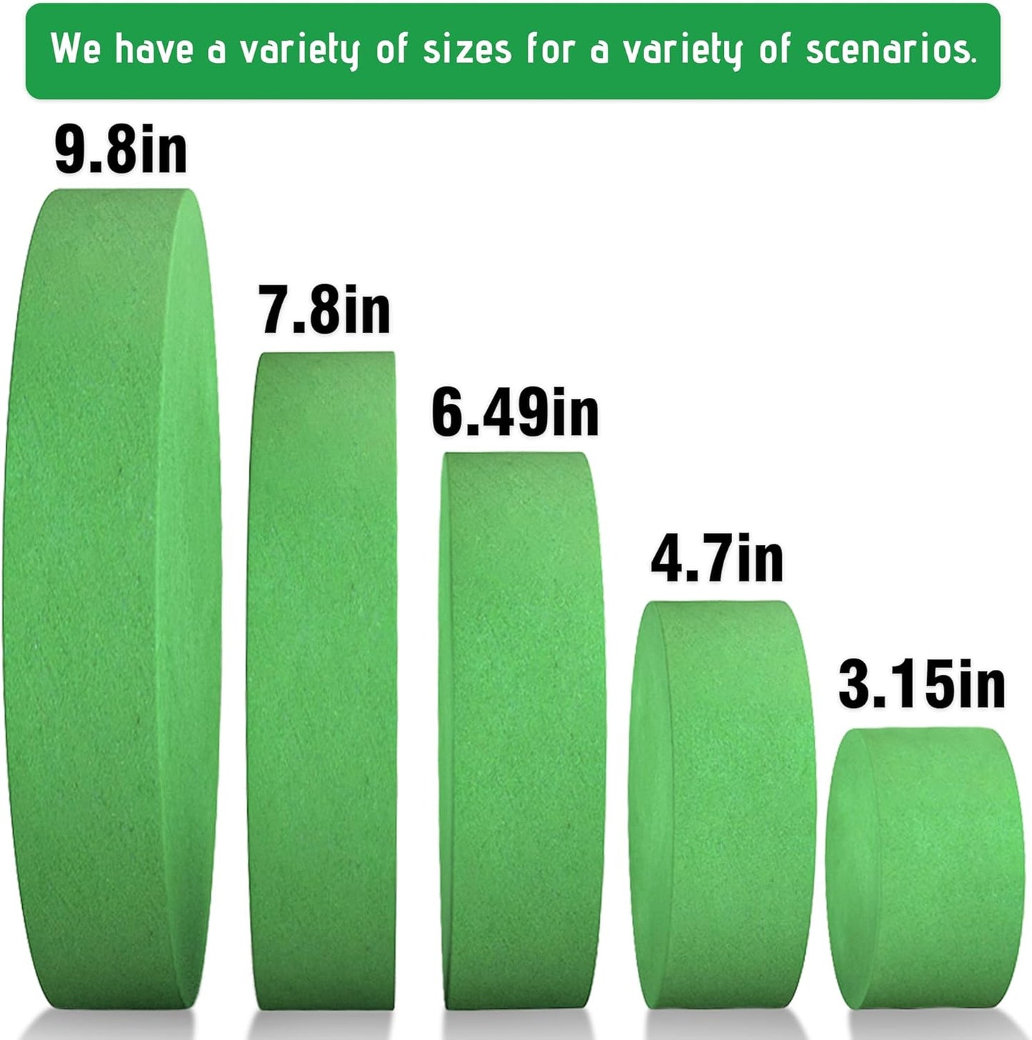 Max Shape 6Pcs Floral Foam Round Blocks, Large Wet and Dry Green Foam for Artificial and Fresh Flower Arrangement,Flower Foam Blocks for Wedding Party Decorations (4.7 Inch)