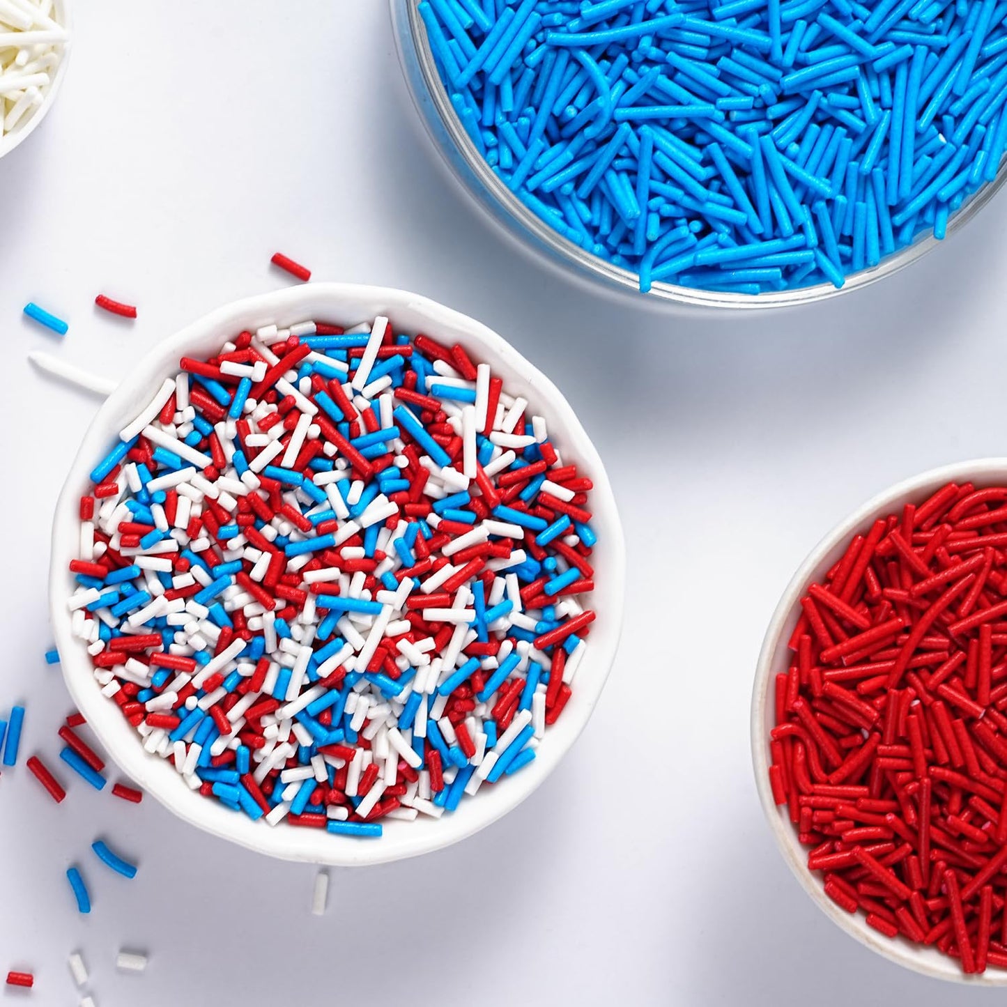 Edible Red Jimmies Sprinkles, Red Sprinkles, 4.23oz Jimmies for Baking, Baby Showers, Weddings, Valentine's, Graduation, Fourth of July, Memorial Day(120g)