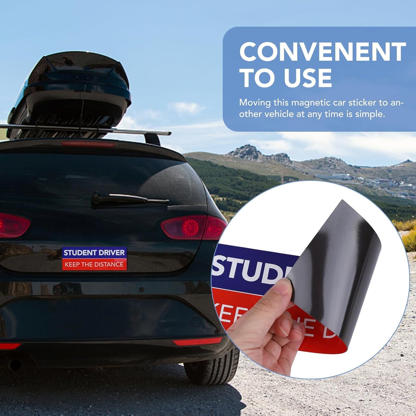 DIYMAG 6Pcs Student Driver Magnet for Car, 9" x 3.2" New Students Drivers Sign Magnetic Novice Magnetics Vehicle Safety Signs Reusable Movable