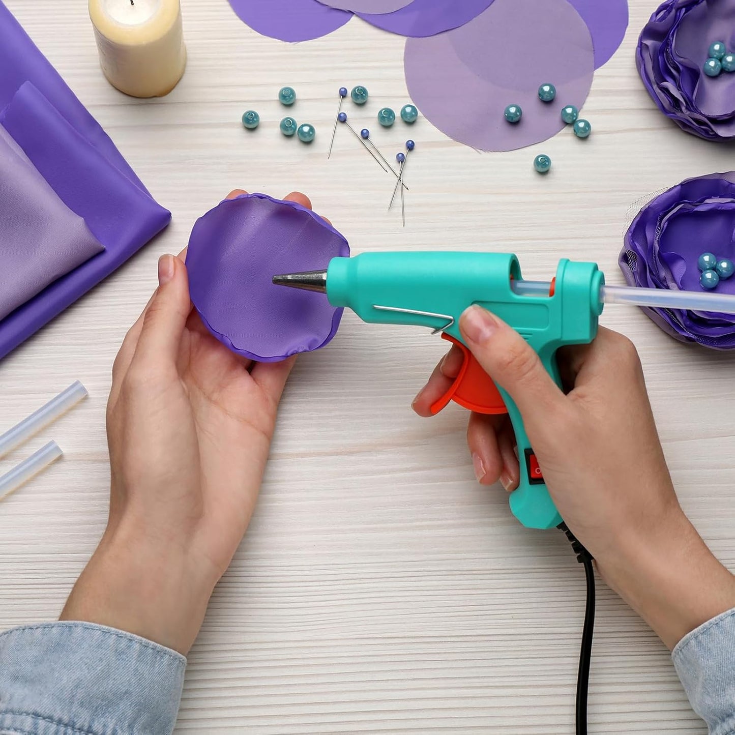 uxcell 20pcs Hot Glue Sticks for Glue Gun 11mm/0.43-inch x 8-inch Mini Hot Melt Adhesive Glue Stick Glitter Bronze Gold