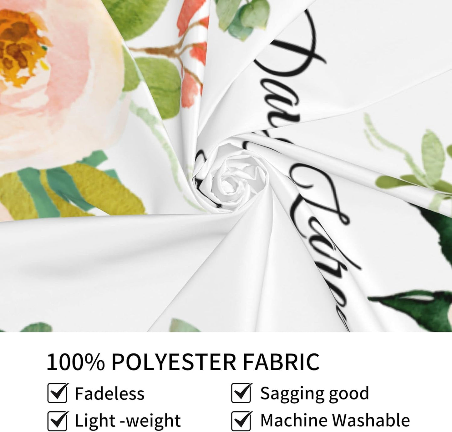 Wedding Backdrop for Reception, Custom Tapestry with Names & Date, Personalized Calligraphy Banner Ceremony, Flowers and Leaves Deisgn, Arch Decor One Size