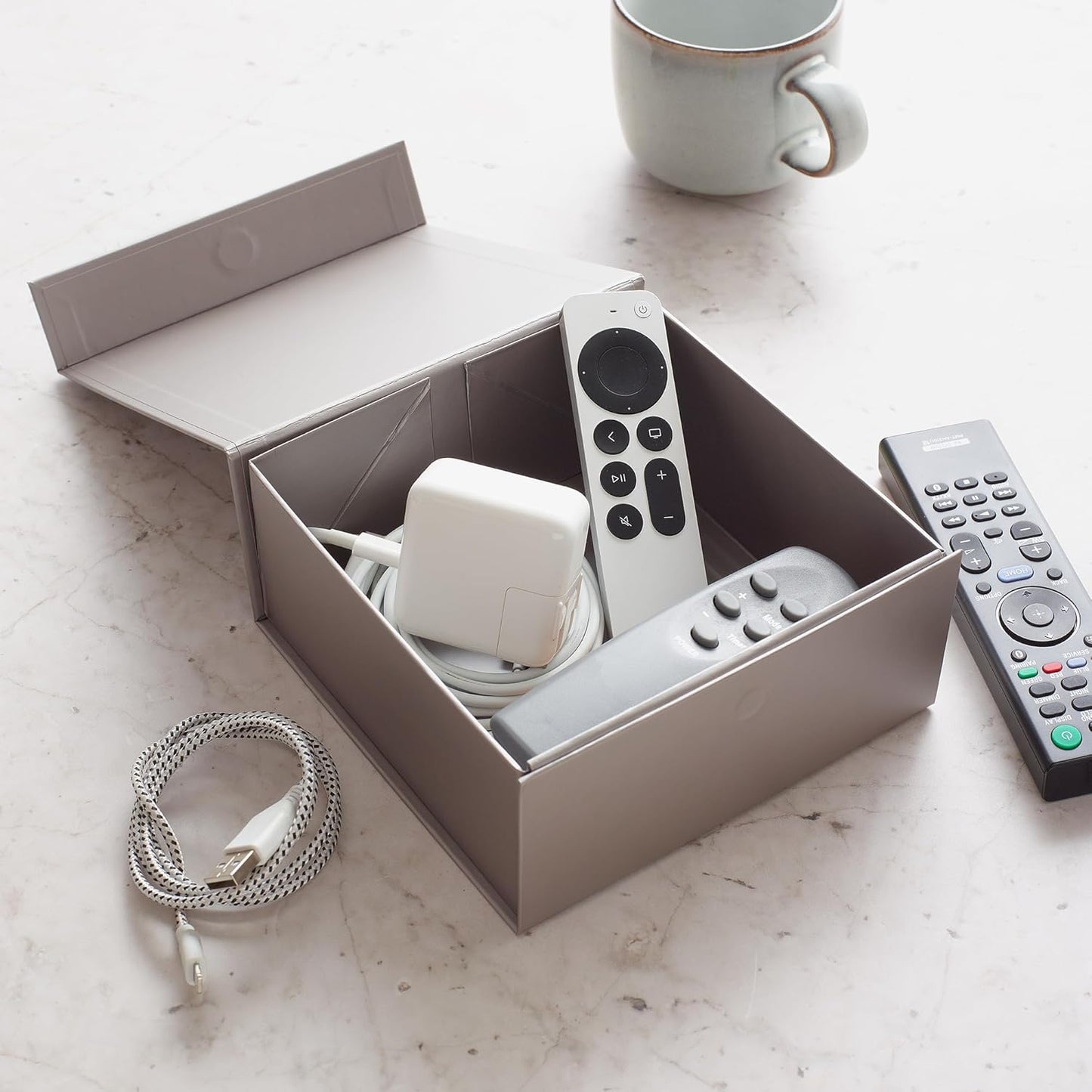 CECOBOX - Gift Boxes with Lids for Presents 6"x6"x2.75" - Matte, Collapsible Magnetic Closure Gift Box - Groomsmen & Bridesmaid Proposal Boxes, Wedding, PR, Birthdays, Holidays (Silver)