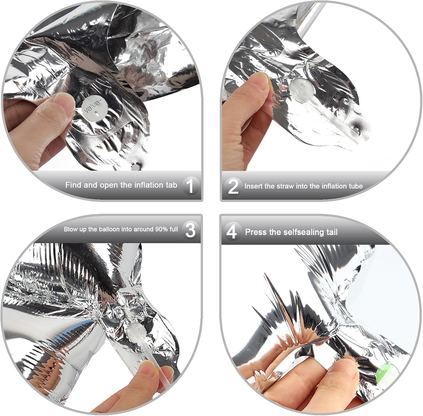 40 Inch Silver Large Number 14 Birthday Balloon, Giant Number 14 41 Balloons, Foil Mylar Big Balloons for Anniversary Graduation Supplies Decorations