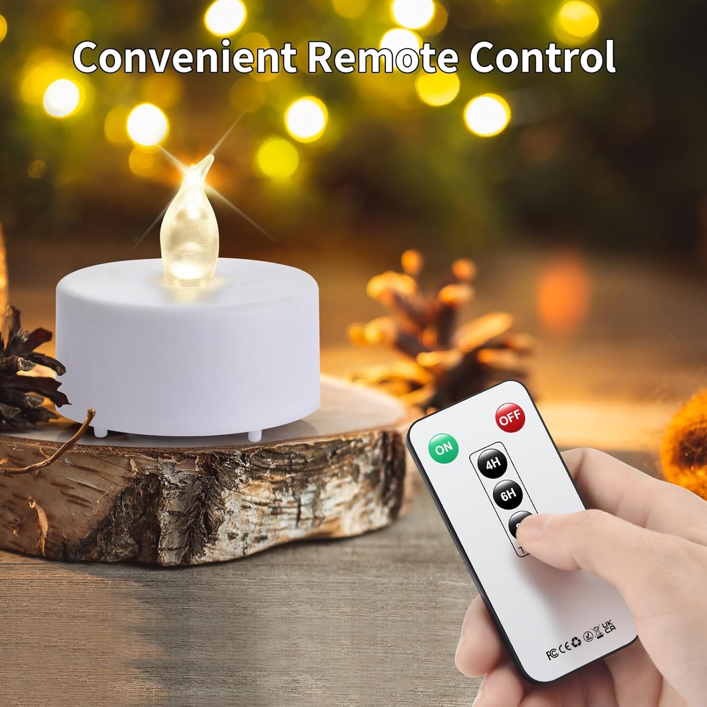 Tea Light Candles with Remote Control,Flickering Flameless LED Candle,Long Lasting 400+Hours,Battery Operated with Timer for Home Decoration Seasonal &Festival Celebration WarmWhite (5pcs)