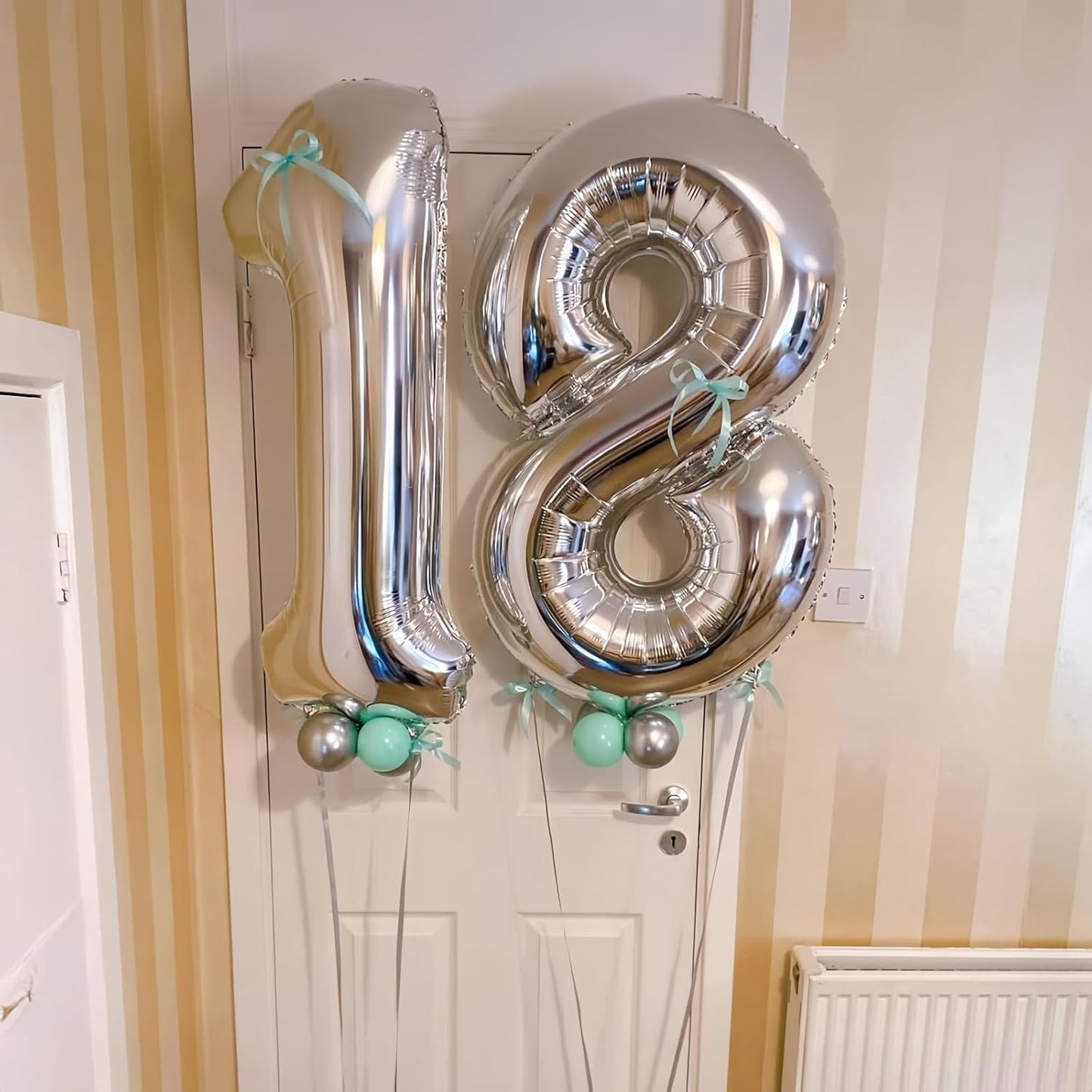 Silver 2 Balloon,40 Inch Number 2 Balloon,2 Birthday Balloon Decorations,Helium Silver 2 Balloon Number for Birthday Party Decorations