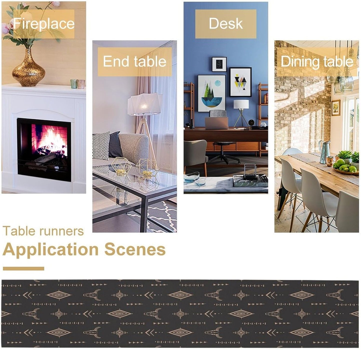 Aztec Table Runner Southwest Native Navajo Tribe Geometric Vintage Country Dinner Table Decoration Table Runner 13x36 Inch