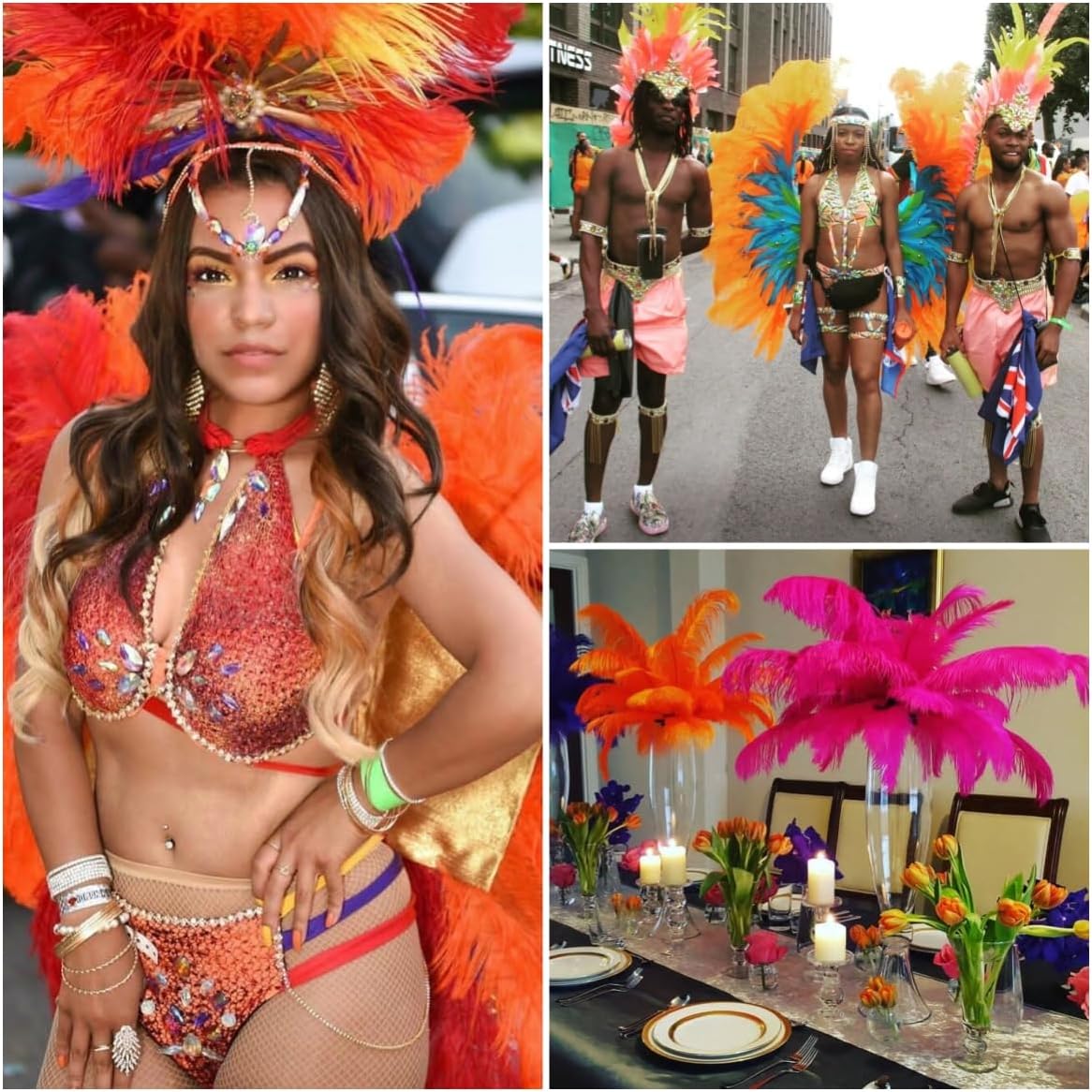 Ballinger Orange Large Ostrich Feathers - 24Pcs 12-14inch Big Feathers for Crafts,Wedding Party Centerpieces and Halloween Home Decor