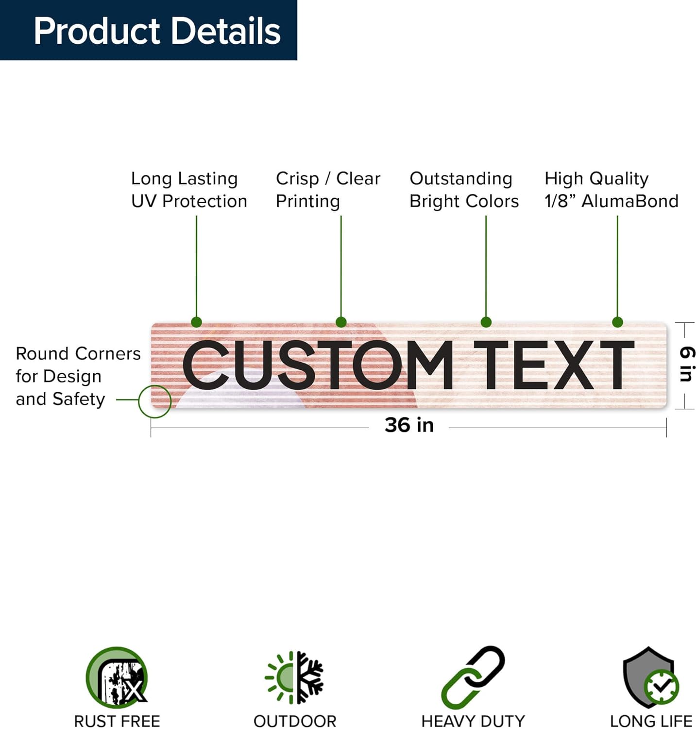 Custom Sign, Custom Street Sign, 11 Font Colors, 13 Font Styles, 4 Hole Options, 22 Sizes, 6x36 Inches, Rust Free DiBound, Fade Resistant, Made in USA by My Sign Center (Mid-Century Modern 1)