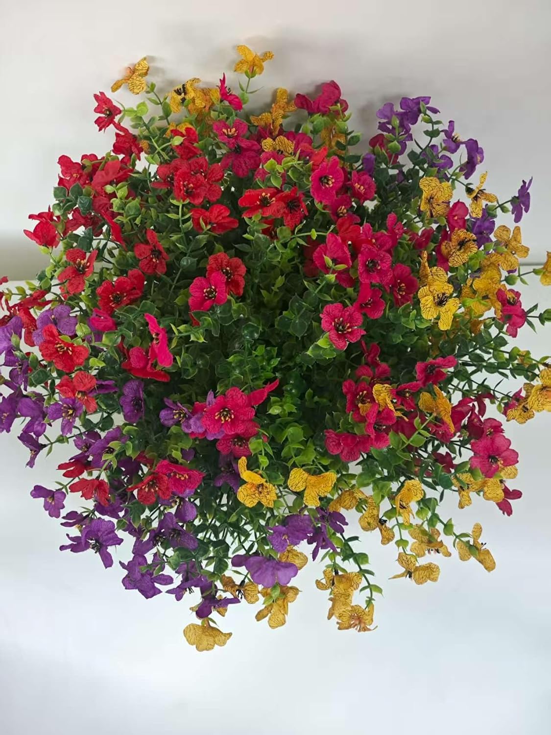 Faux Flower Daisy with Eucalyptus Leaves Fake Plants Greenery Boxwood Outdoor Indoor Garden Home Decoration Porch Patio (Mix)