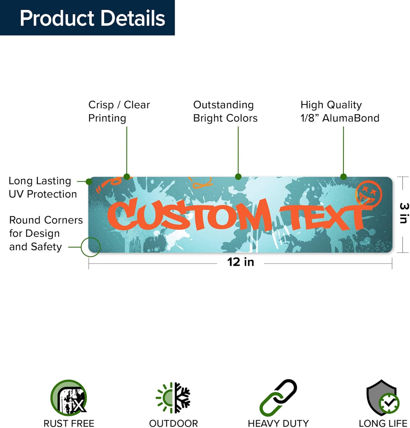 Custom Sign, Custom Street Sign, 11 Font Colors, 13 Font Styles, 4 Hole Options, 22 Sizes, 3x12 Inches, Rust Free DiBound, Fade Resistant, Made in USA by My Sign Center (Graffiti)