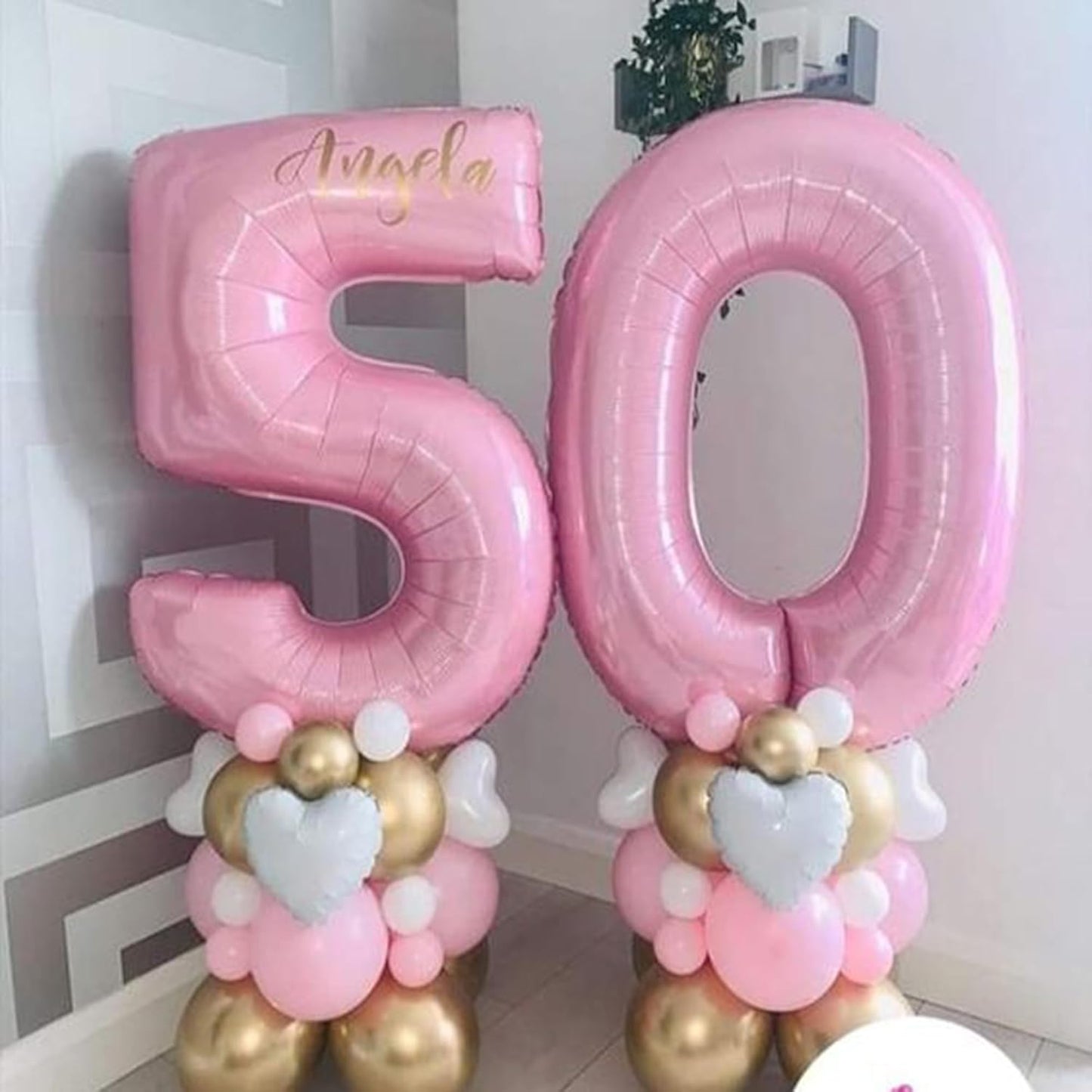 Light Pink 5 Number Balloons 40 Inch Big Foil Helium Number Balloons 0-9 Jumbo Pastel Pink Digital 5 Happy 5th 15th 50 th Mylar Birthday Party for Girl Anniversary Graduation Party Decoration
