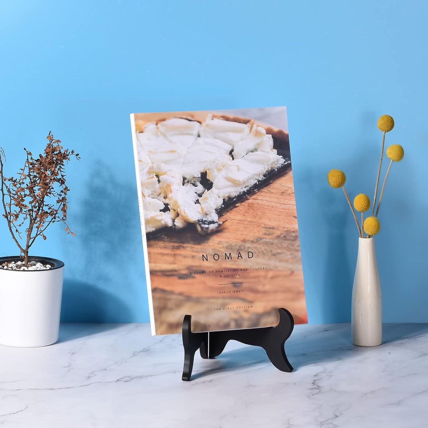 uxcell 5" Easel Plate Holder, Wooden Folding Display Stand Brown for Decorative Picture Frame