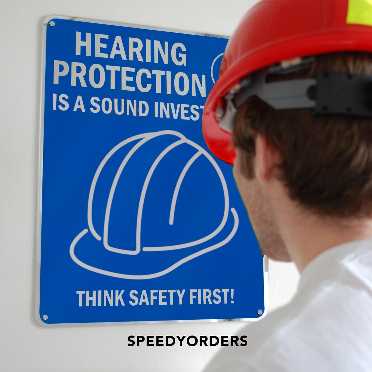 Custom Metal Signs, Personalized Aluminum, Customized Safety, Business Signs, Waterproof Outdoor, White Aluminum (Blue, 24x18 In)